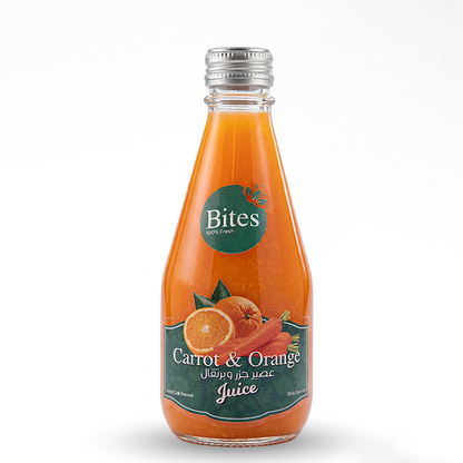 Fresh Carrots & Orange Juice Cold-Pressed :240ml (Glass Bottle)