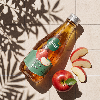 Fresh Apple Juice  :Cold-Pressed 240ml :(Glass Bottle)