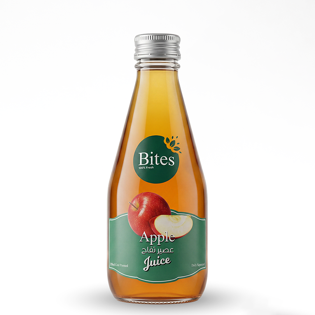 Fresh Apple Juice  :Cold-Pressed 240ml :(Glass Bottle)