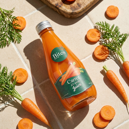 Fresh Carrot Juice :Cold-Pressed 240 ml : (Glass Bottle)