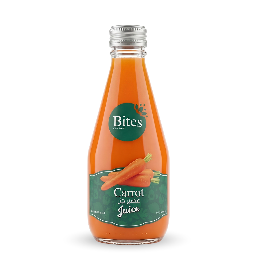 Fresh Carrot Juice :Cold-Pressed 240 ml : (Glass Bottle)