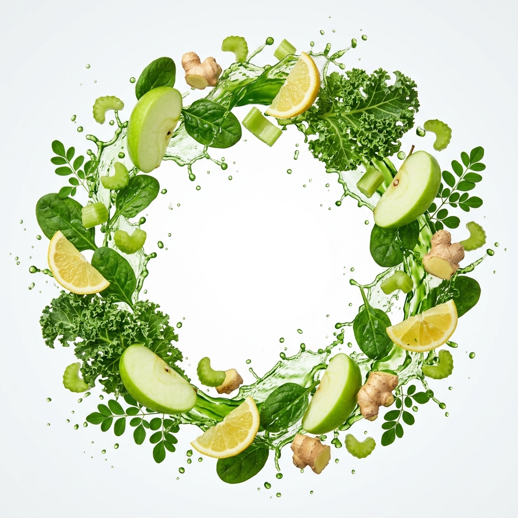 Green Detox: Cold-Press. 240ml :(Glass Bottle)
