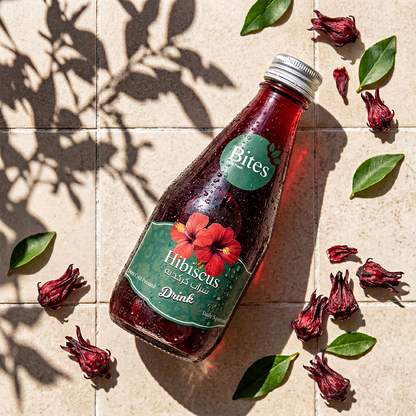 Fresh Hibiscus Juice :240ml Cold-Pressed :(Glass Bottle)