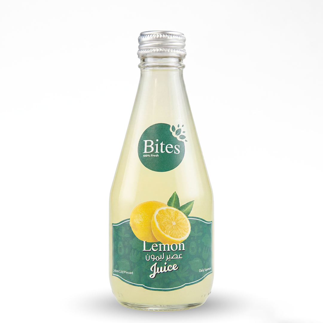 Fresh Lemon Juice : Cold-Pressed. 240ml : (Glass Bottle)