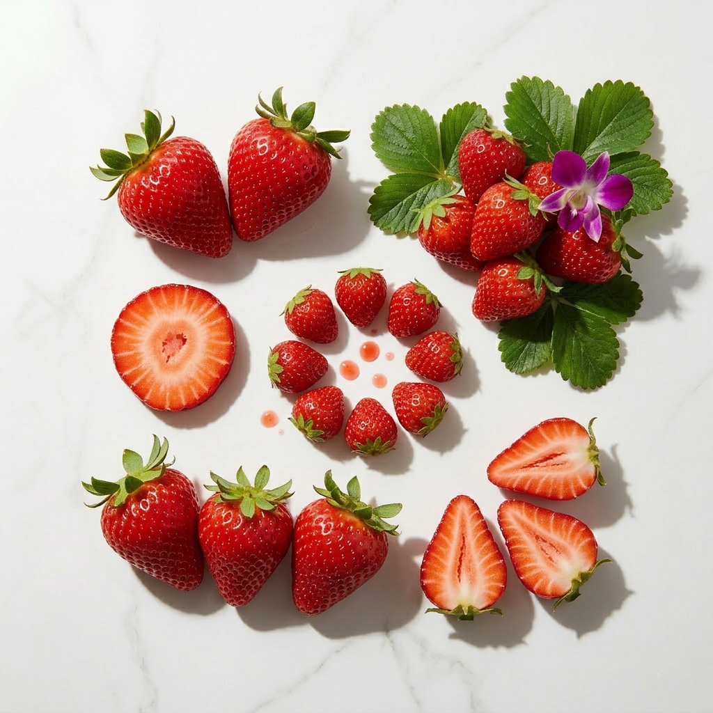 Fresh Strawberry Juice: Cold-Pressed. 240ml :(Glass Bottle)