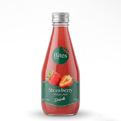 Fresh Strawberry Juice: Cold-Pressed. 240ml :(Glass Bottle)