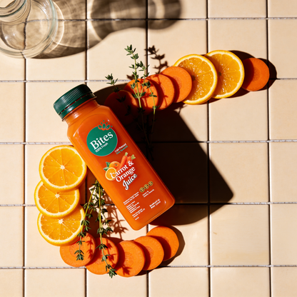 Fresh Carrots & Orange:Juice. Cold-Pressed :240ml